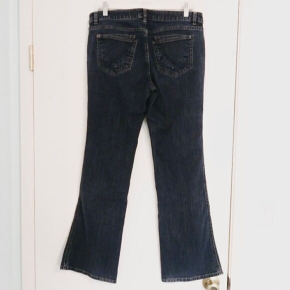 Elle Monaco Blue Mid Rise Bootcut Jeans - Picture 2 of 6